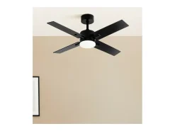 Ventilador Dc Talco Negro 4 Aspas Led 3 Temperaturas