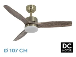 Ventilador Dc Torino Dorado Led 24w 3 Temperaturas De Color