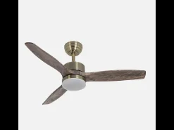 Ventilador Dc Torino Dorado Led 24w 3 Temperaturas De Color
