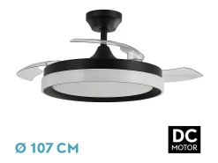 Ventilador Dc Zenit Negro Led Con Memoria Y Control Remoto