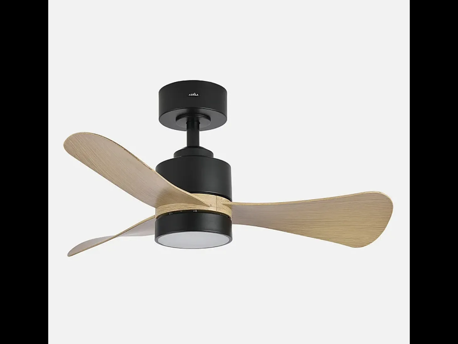 Ventilador Dc Zepelin Negro Led 3 Posiciones Control Remoto