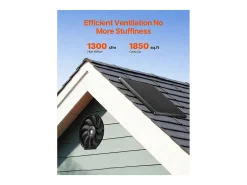 Ventilador de Extracción de Ático SucceBuy, Ventilador Axial, 30,5 cm, 36,8 m³/min con Termostato Ajustable