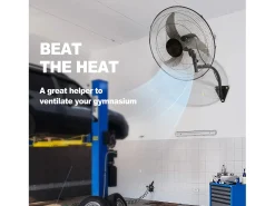 Ventilador de Pared SucceBuy, 44cm, 4000 CFM, 3 Velocidades, Negro, para Refrigerar Almacenes, Invernaderos, Talleres, Patios y Sótanos