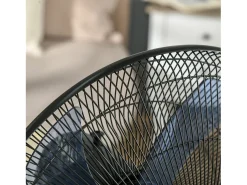Ventilador de pedestal 2 en 1 con nebulizador de 2,8 L, función de nebulización, de metal, 120 cm de altura, negro (44,5 x 44,5 x 120 cm)