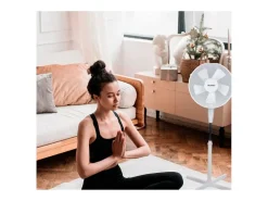 Ventilador de pie Blaupunkt BP2013 50W 3 velocidades 5 aspas blanco