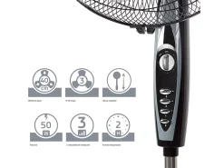 Ventilador de pie Orbegozo SF 3347 50W 3 velocidades negro Ø40 cm