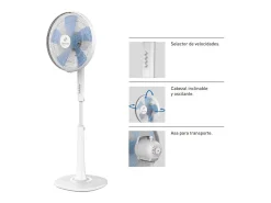 Ventilador de pie S&P Artic Wind 400CN 55W 5 aspas 3 velocidades blanco Ø40 cm