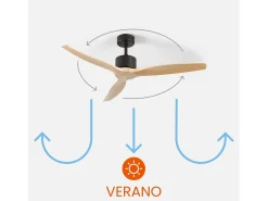 Ventilador de Techo 3 Aspas 55W 6 Velocidades Nebraska Negro Thinia Home