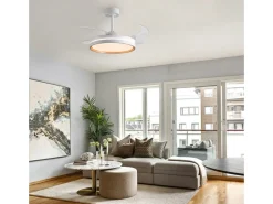 Ventilador de techo Akran Bel Air 72W 4 aspas retráctiles con luz LED oro Ø108 cm