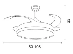 Ventilador de techo Antea Bel Air 80W 4 aspas retráctiles blanco Ø108 cm