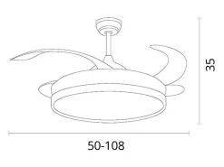 Ventilador de techo Atlas Bel Air 80W 4 aspas retráctiles blanco Ø108 cm