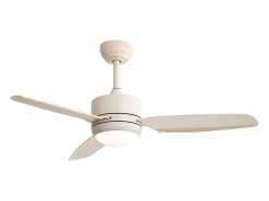 Ventilador de techo beige - Ventilador de techo con luz LED y 3 aspas de ABS - 6 tipos de ventiladores con control remoto - para sala de estar
