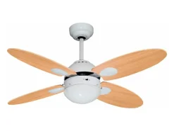 Ventilador de techo Bermeo Bastilipo 60W 5 aspas reversibles blanco/natural Ø105 cm