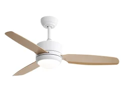 Ventilador de techo blanco - Ventilador de techo con luz LED y 3 aspas de ABS - 6 tipos de ventiladores con control remoto - para sala de estar