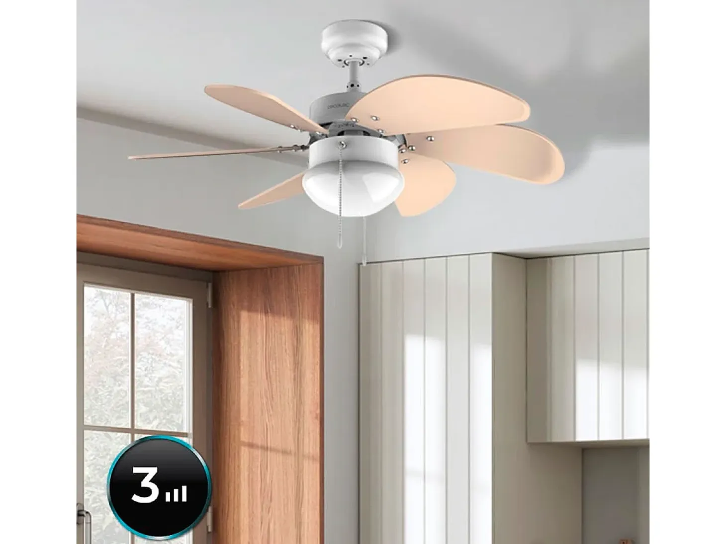Ventilador de techo Cecotec EnergySilence Aero 3600 Vision 50W 3 velocidades amarillo Ø92 cm