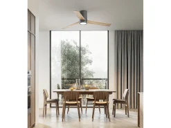 Ventilador de techo con luz Perenz 7185 GR CT Negro - Ø 132 cm, 3 aspas, 6 velocidades, motor DC de 40 W, silencioso