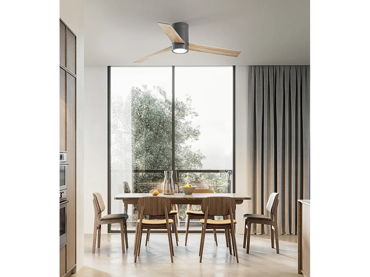 Ventilador de techo con luz Perenz 7185 GR CT Negro - Ø 132 cm, 3 aspas, 6 velocidades, motor DC de 40 W, silencioso