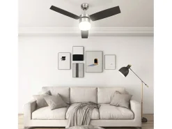 Ventilador de techo con luz con mando marrón oscuro 108 cm ES688622