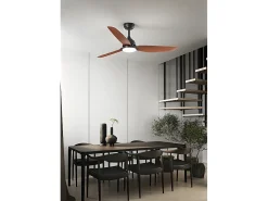 Ventilador de techo con luz Perenz 7189 N CT Negro - Ø 132 cm, 3 aspas, 6 velocidades, motor DC de 40 W, silencioso
