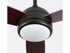 Ventilador de Techo con Luz 3 Aspas 56W 6 Velocidades Vermont Madera Oscura Thinia Home