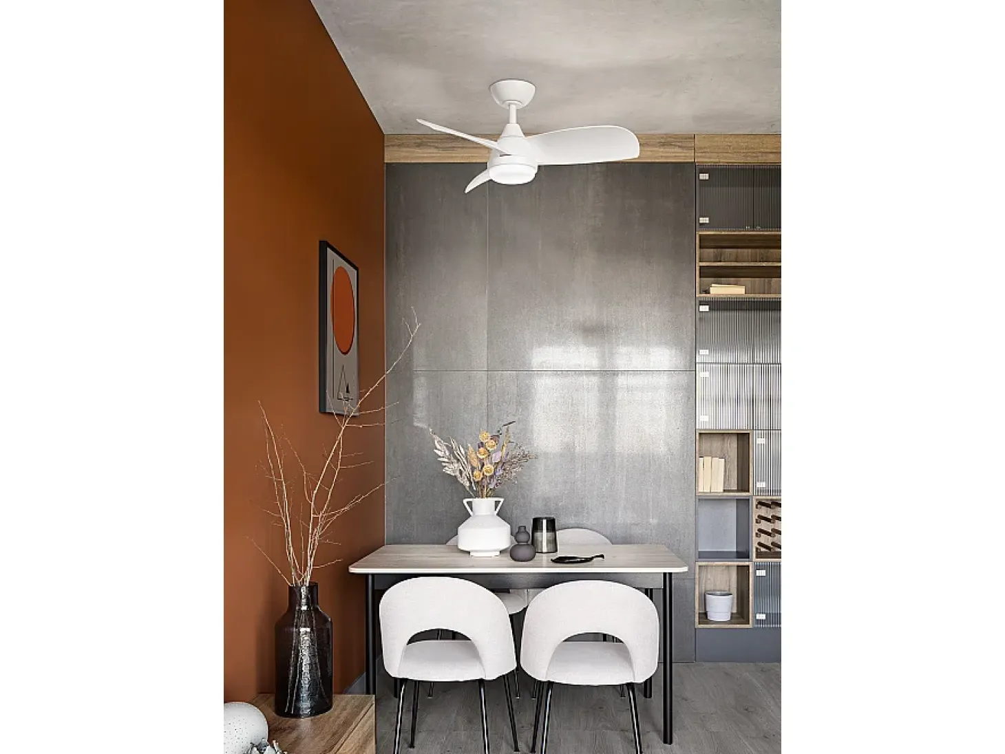 Ventilador de techo con luz Perenz 7192 B CT Blanco - Ø 91,5 cm, 3 aspas, 6 velocidades, motor DC de 35 W, silencioso
