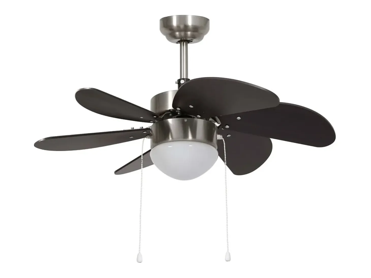 Ventilador de techo con lámpara marrón oscuro 76 cm