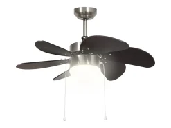 Ventilador de techo con lámpara marrón oscuro 76 cm
