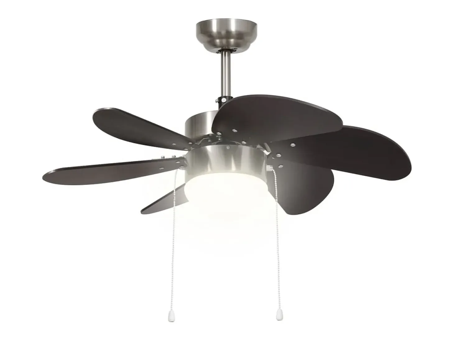 Ventilador de techo con lámpara marrón oscuro 76 cm
