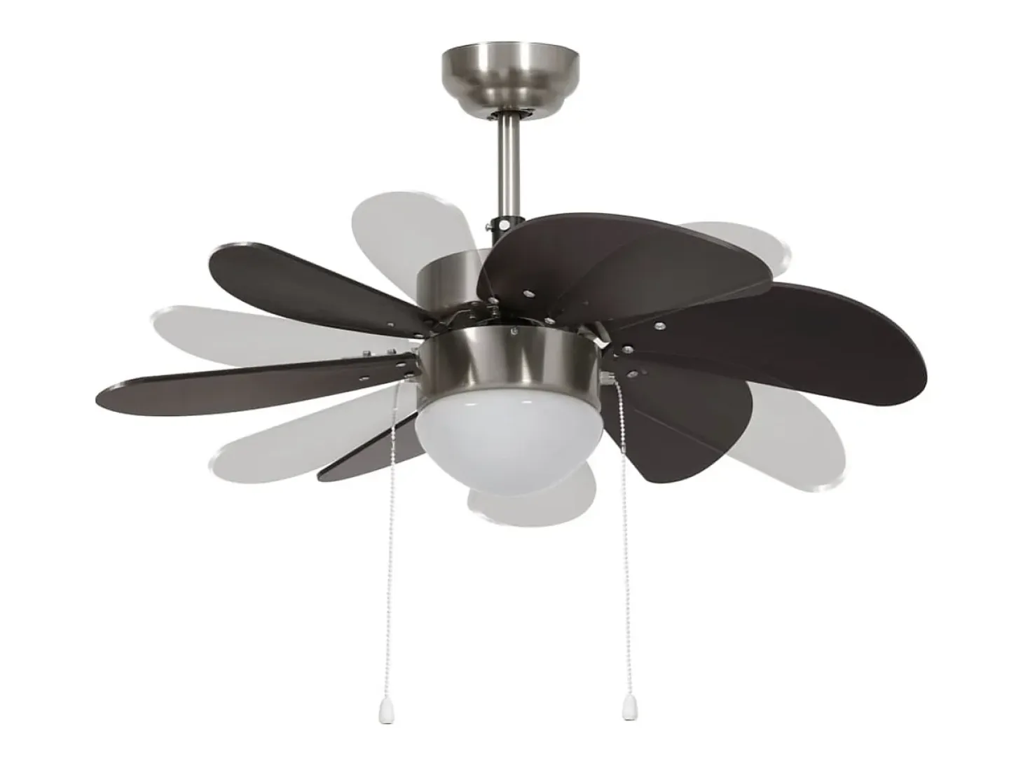 Ventilador de techo con lámpara marrón oscuro 76 cm