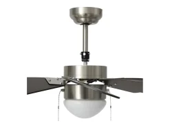 Ventilador de techo con lámpara marrón oscuro 76 cm
