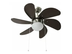 Ventilador de techo con lámpara marrón oscuro 76 cm