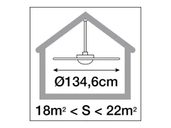 Ventilador de techo con luz LED VENTO estilo moderno - madera haya- motor AC- 17W- 3000K- IP20