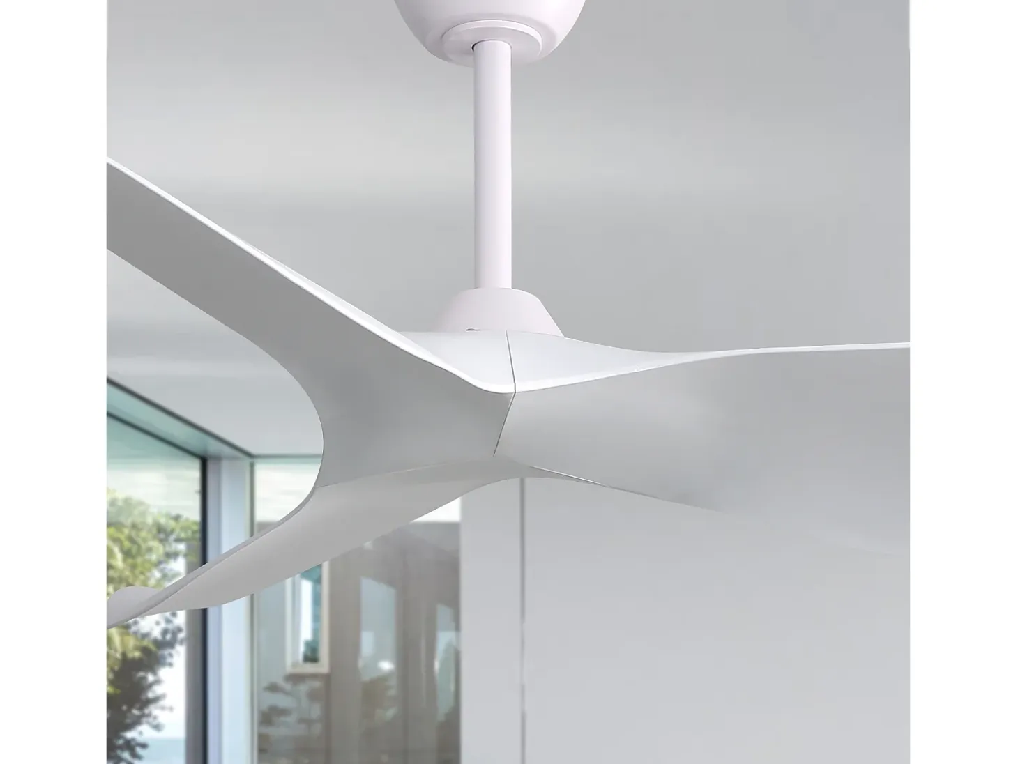 Ventilador de techo de 52" - Con control remoto de 6 velocidades - 3 aspas de ABS - Blanco