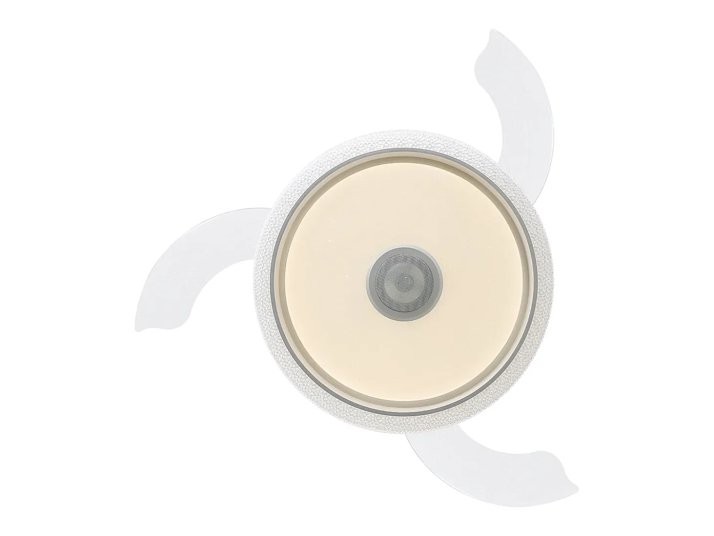 Ventilador de techo de 106,6 cm con 3 aspas retráctiles, LED y altavoz Bluetooth, motor CC reversible, color blanco