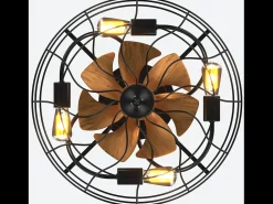 Ventilador de techo de 20 pulgadas - Ventilador de techo con bombilla y 7 aspas de ABS - 6 velocidades ajustables - para sala de estar