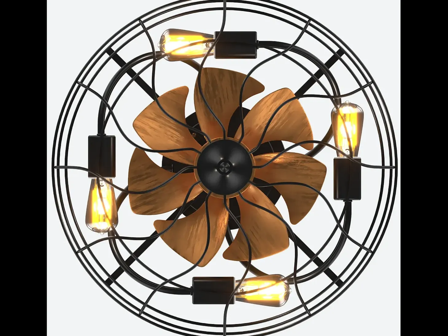 Ventilador de techo de 20 pulgadas - Ventilador de techo con bombilla y 7 aspas de ABS - 6 velocidades ajustables - para sala de estar