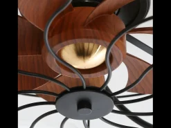 Ventilador de techo de 20 pulgadas - Ventilador de techo con bombilla y 7 aspas de ABS - 6 velocidades ajustables - para sala de estar