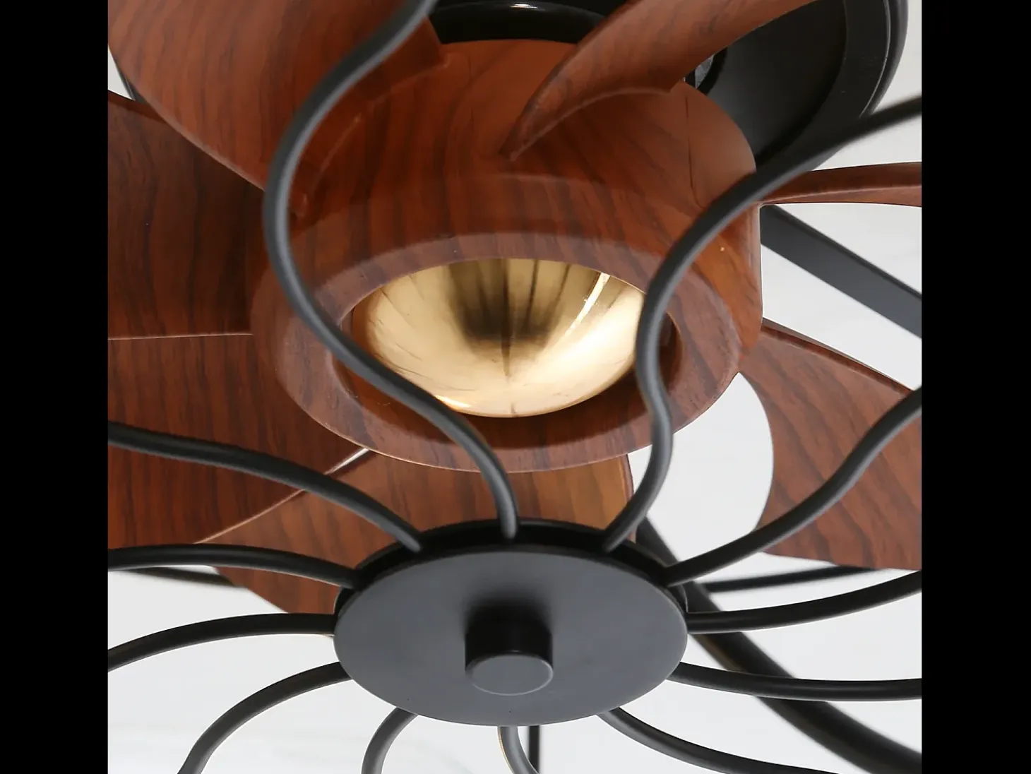 Ventilador de techo de 20 pulgadas - Ventilador de techo con bombilla y 7 aspas de ABS - 6 velocidades ajustables - para sala de estar