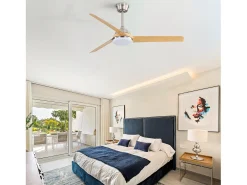 Ventilador de techo de 52 pulgadas - Con iluminación LED y control remoto - 3 aspas de ABS - para sala de estar