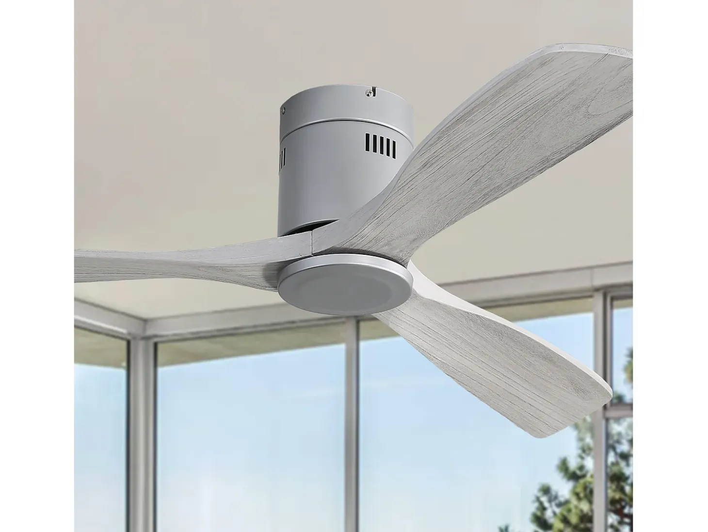 Ventilador de techo de 52 pulgadas - Ventilador de techo de 3 aspas con control remoto - 6 velocidades - para sala de estar y dormitorio