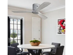 Ventilador de techo de 52 pulgadas - Ventilador de techo de 3 aspas con control remoto - 6 velocidades - para sala de estar y dormitorio