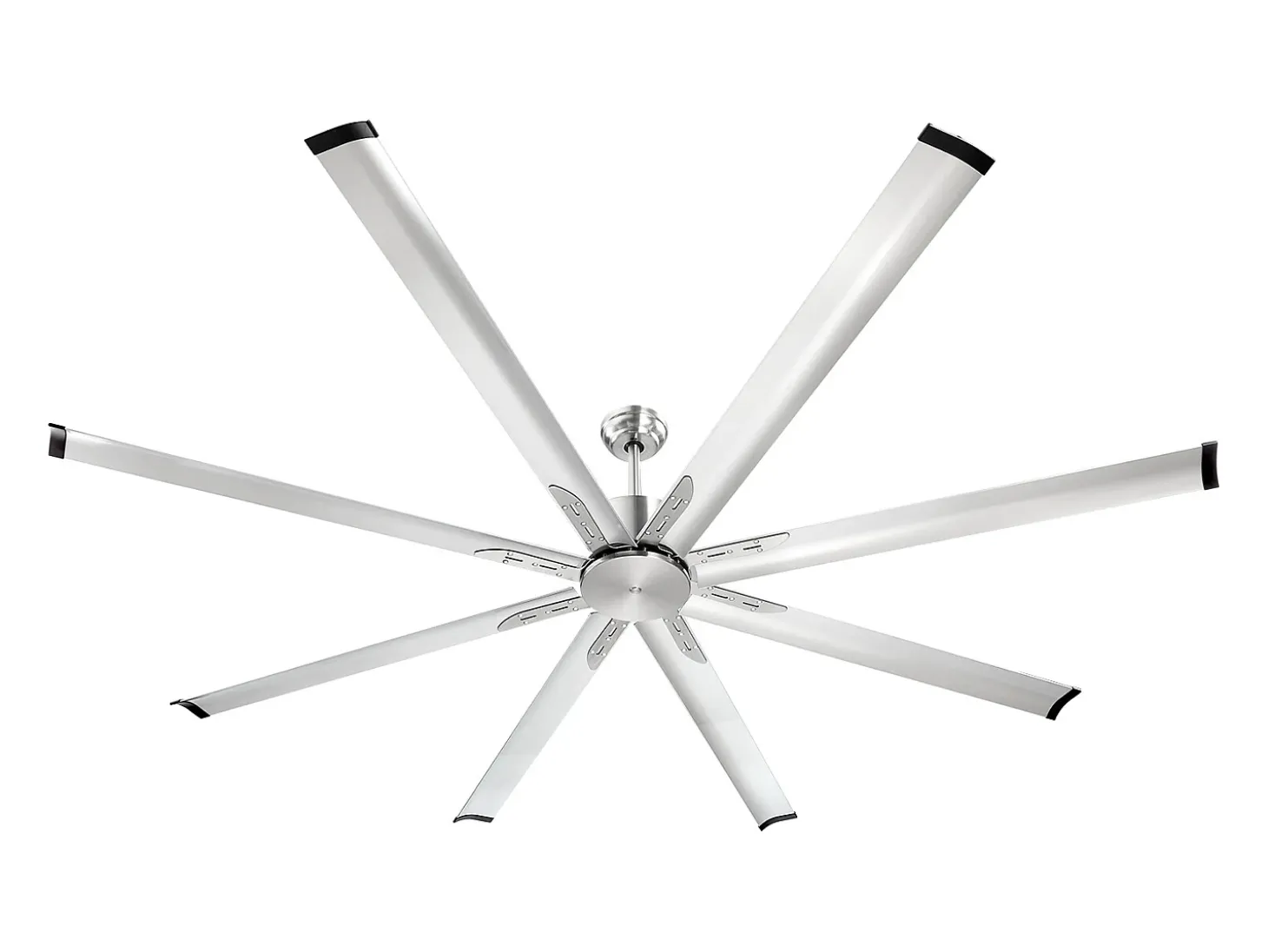 Ventilador de Techo de Aluminio SucceBuy 213 cm sin Luz y Mando a Distancia Níquel Cepillado
