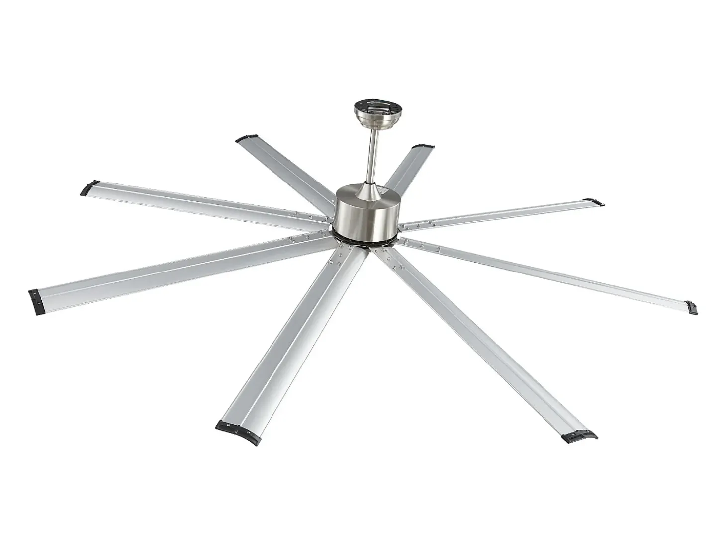 Ventilador de Techo de Aluminio SucceBuy 213 cm sin Luz y Mando a Distancia Níquel Cepillado