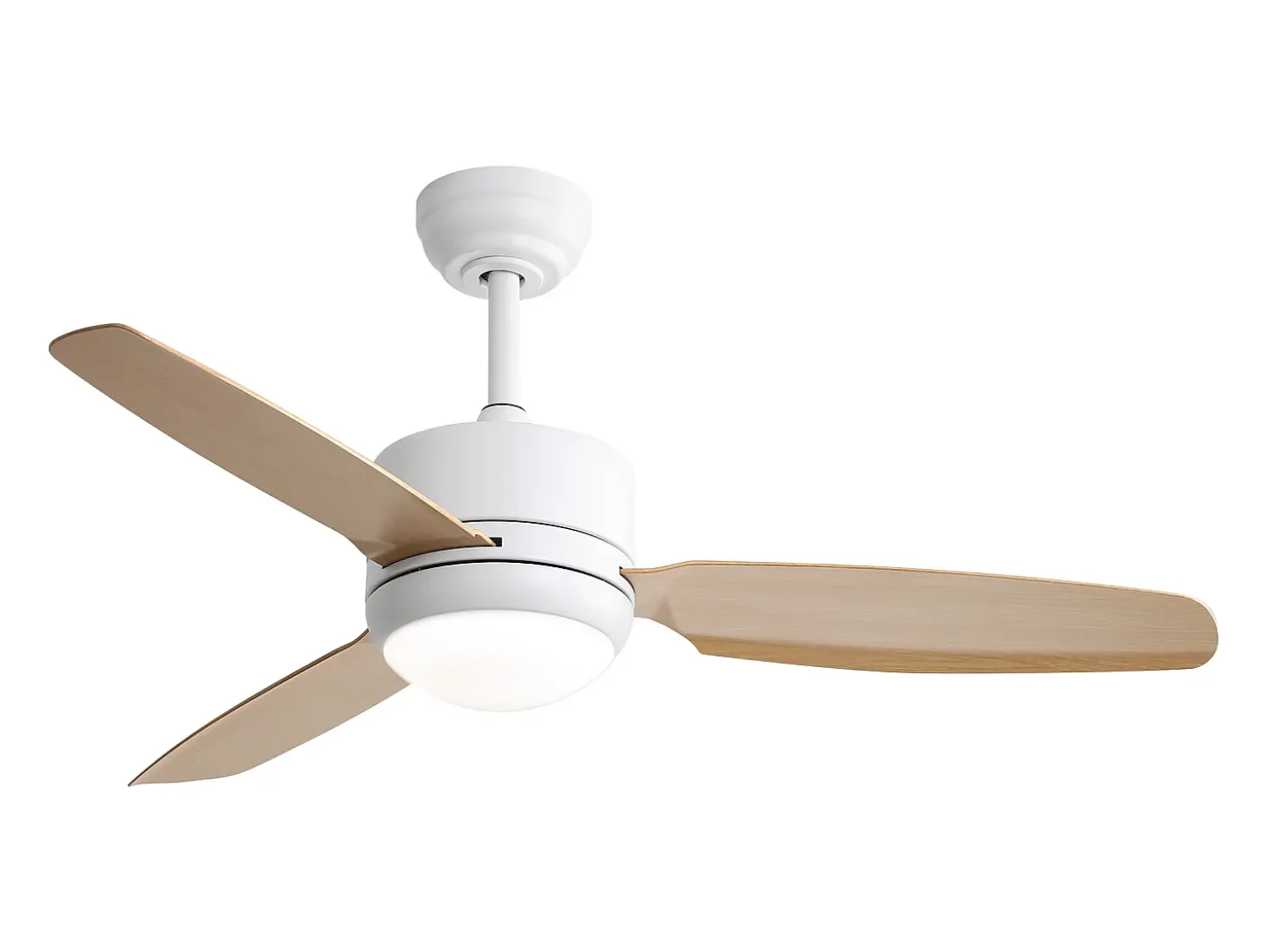 Ventilador de techo de madera - Ventilador de techo para sala de estar con 6 velocidades y 3 aspas de ABS - Iluminación LED