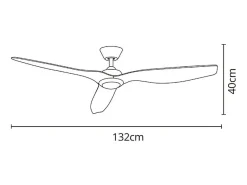 Ventilador de techo Delfos Bel Air 20W 3 aspas mando a distancia blanco Ø132 cm