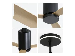 Ventilador de techo empotrable - 3 aspas ABS - con iluminación LED y mando a distancia - para dormitorio y salón
