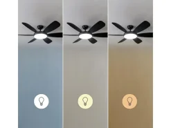 Ventilador de techo EnergySilence Aero 5200 55W 6 aspas con mando a distancia negro Ø132 cm