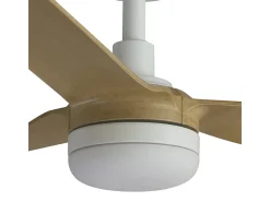Ventilador de techo Faro Barcelona - Punt M LED Blanco/Arce - Motor CC silencioso, luz LED regulable, control remoto
