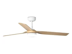 Ventilador de techo Faro Barcelona - Punt M LED Blanco/Arce - Motor CC silencioso, luz LED regulable, control remoto