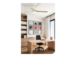 Ventilador de techo Faro Barcelona - Punt M LED Blanco/Arce - Motor CC silencioso, luz LED regulable, control remoto